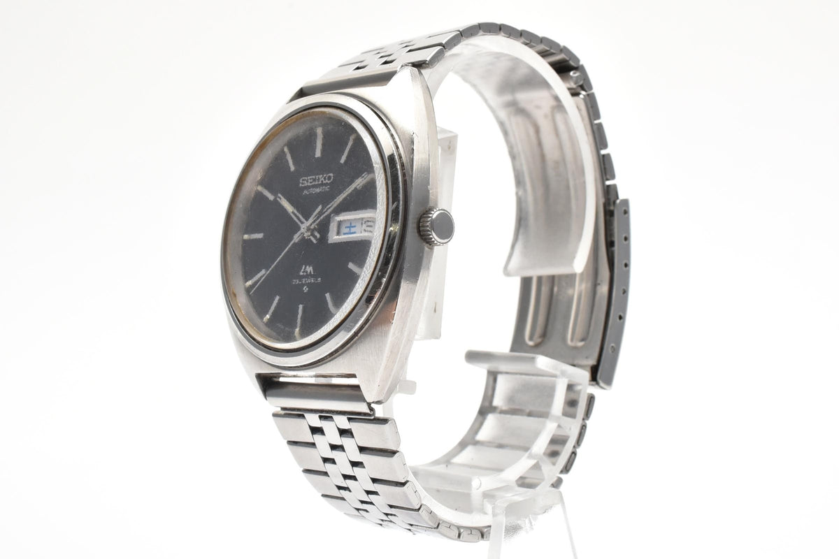 美品 SEIKO セイコー ロードマチック 5606-7140 自動巻き 23石 デイデイト ブラック文字盤 ステンレス クッションケース ヴィンテージ 1971年 メンズ 腕時計 稼働品