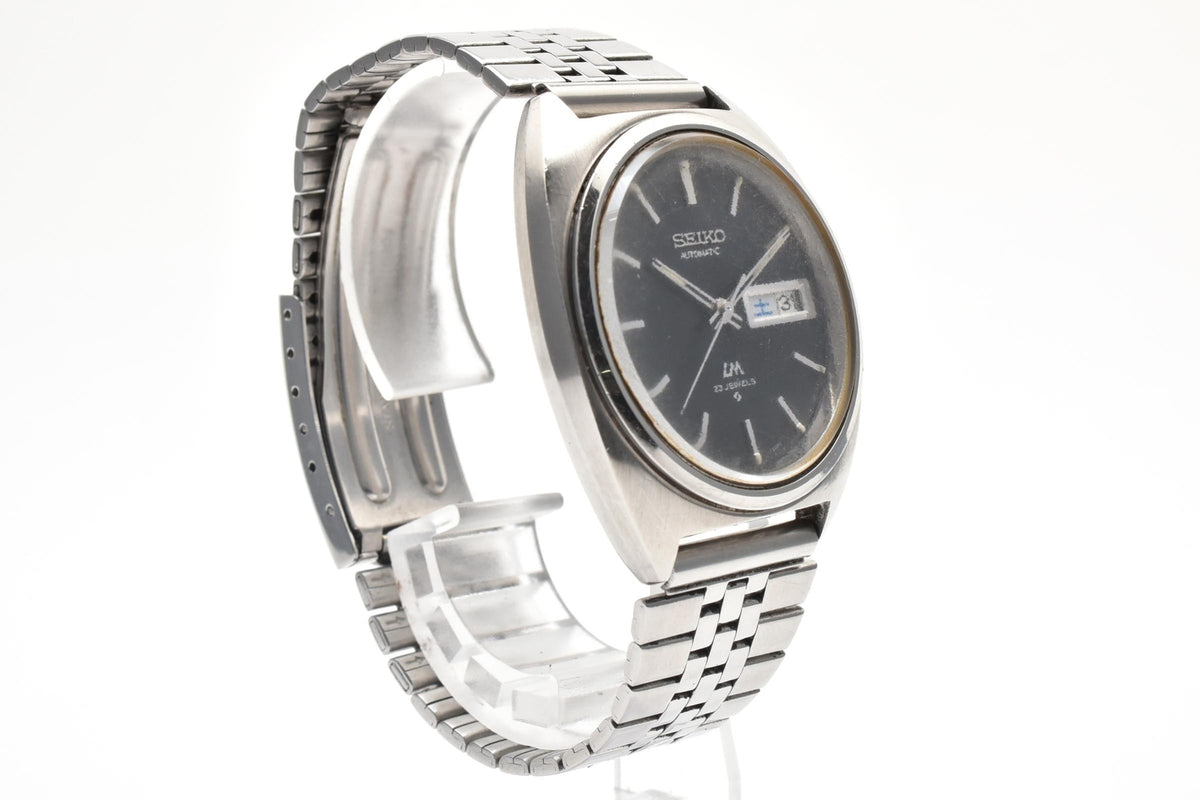 美品 SEIKO セイコー ロードマチック 5606-7140 自動巻き 23石 デイデイト ブラック文字盤 ステンレス クッションケース ヴィンテージ 1971年 メンズ 腕時計 稼働品