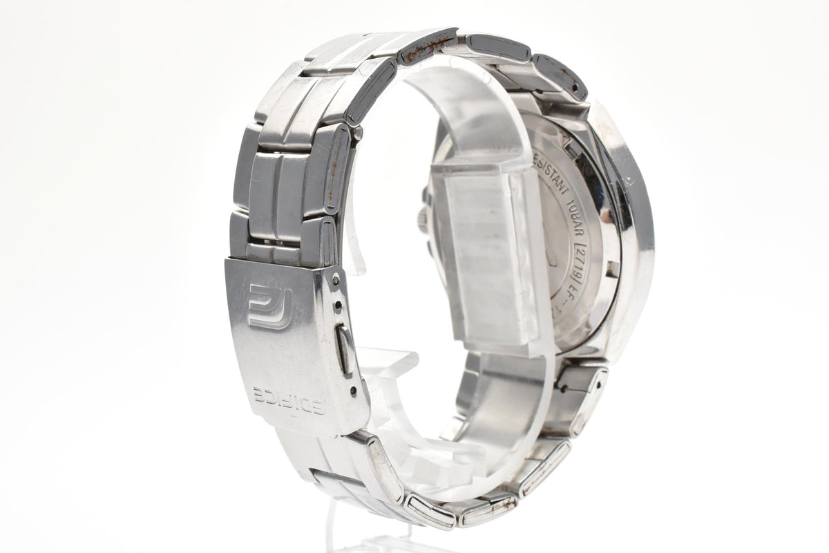 良品 CASIO カシオ エディフィス EF-126 クォーツ 10年電池 デイト シルバー文字盤 ステンレス 10気圧防水 メンズ 腕時計 稼働品