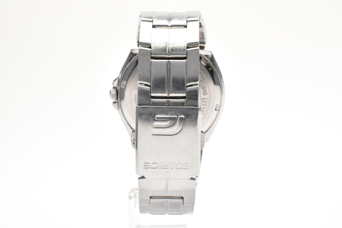 良品 CASIO カシオ エディフィス EF-126 クォーツ 10年電池 デイト シルバー文字盤 ステンレス 10気圧防水 メンズ 腕時計 稼働品