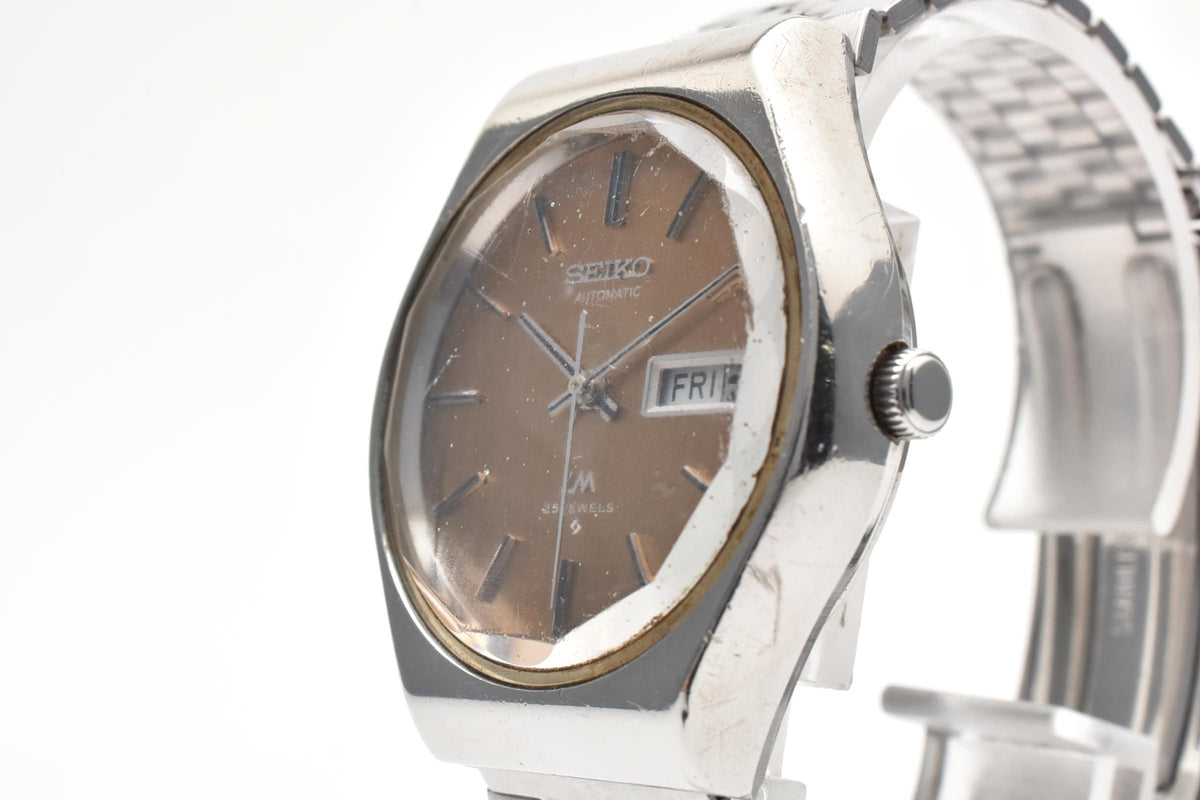 美品 SEIKO セイコー ロードマチック 5606-8100 自動巻き 23石 デイデイト カッパーゴールド文字盤 ステンレス ヴィンテージ 1975年 メンズ 腕時計 稼働品