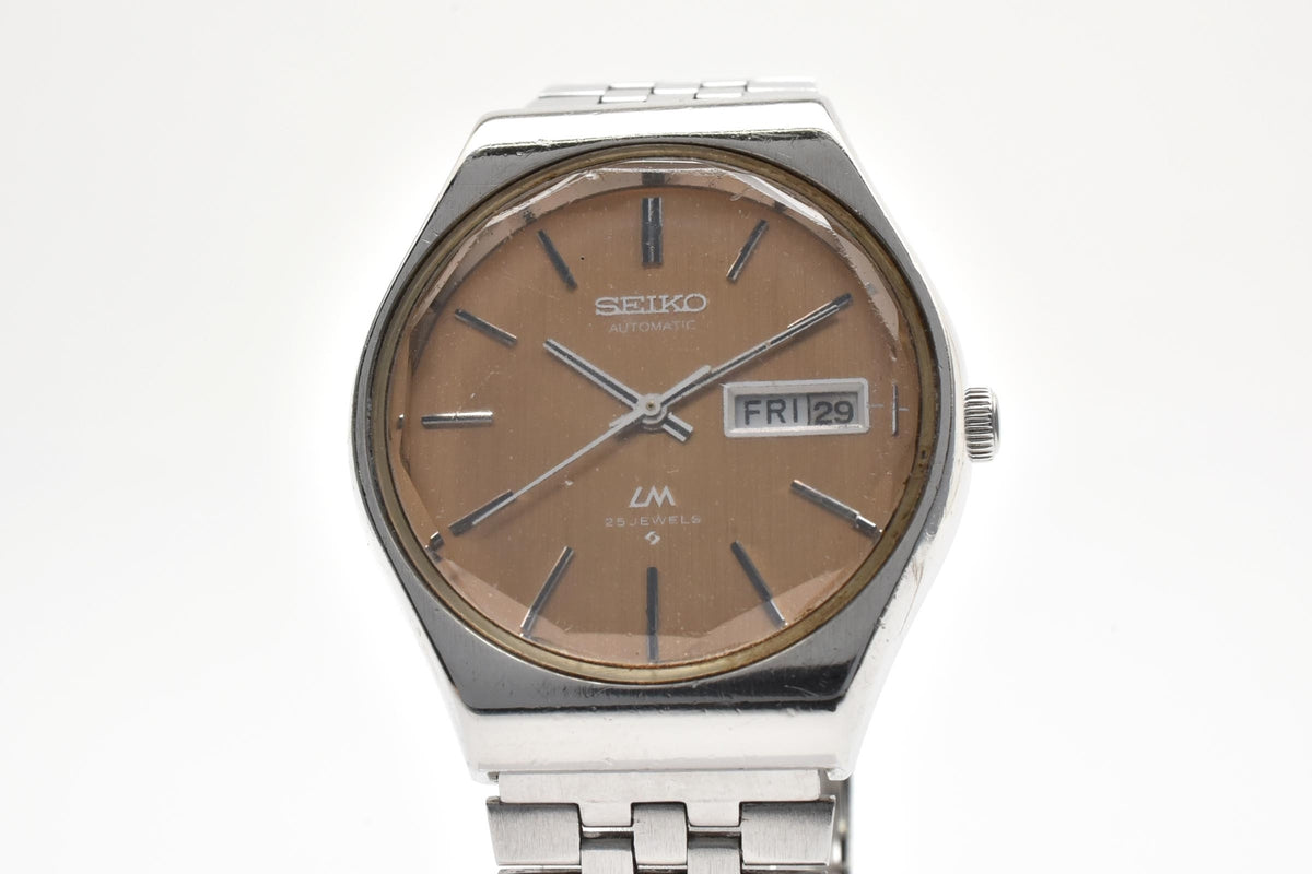 美品 SEIKO セイコー ロードマチック 5606-8100 自動巻き 23石 デイデイト カッパーゴールド文字盤 ステンレス ヴィンテージ 1975年 メンズ 腕時計 稼働品