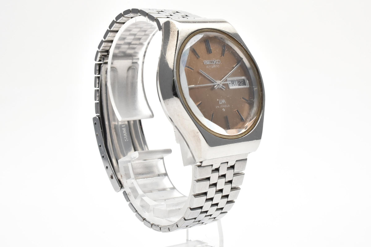 美品 SEIKO セイコー ロードマチック 5606-8100 自動巻き 23石 デイデイト カッパーゴールド文字盤 ステンレス ヴィンテージ 1975年 メンズ 腕時計 稼働品
