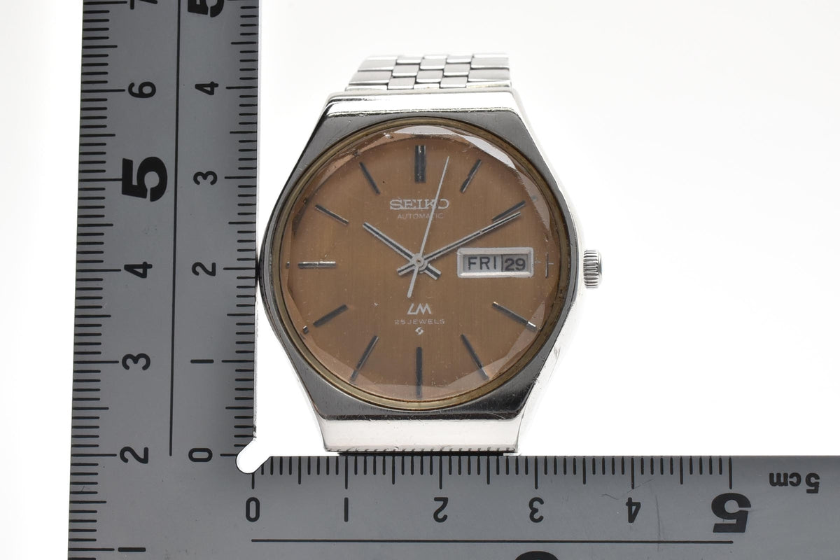 美品 SEIKO セイコー ロードマチック 5606-8100 自動巻き 23石 デイデイト カッパーゴールド文字盤 ステンレス ヴィンテージ 1975年 メンズ 腕時計 稼働品