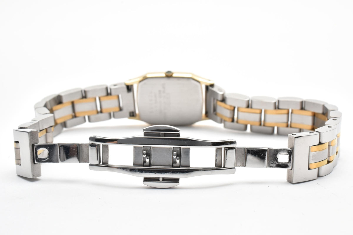 美品 SEIKO セイコー エクセリーヌ 8420-5750 クォーツ コンビ レクタングラー ゴールドカラー シャンパン文字盤 1980年代 レディース 腕時計 稼働品