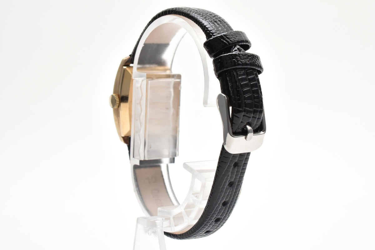 美品 SEIKO セイコー 17-7070 手巻き ブルー文字盤 GOLD FILLED 金張り トノー カクテルウォッチ レザーベルト ヴィンテージ 1970年代 レディース 腕時計 稼働品