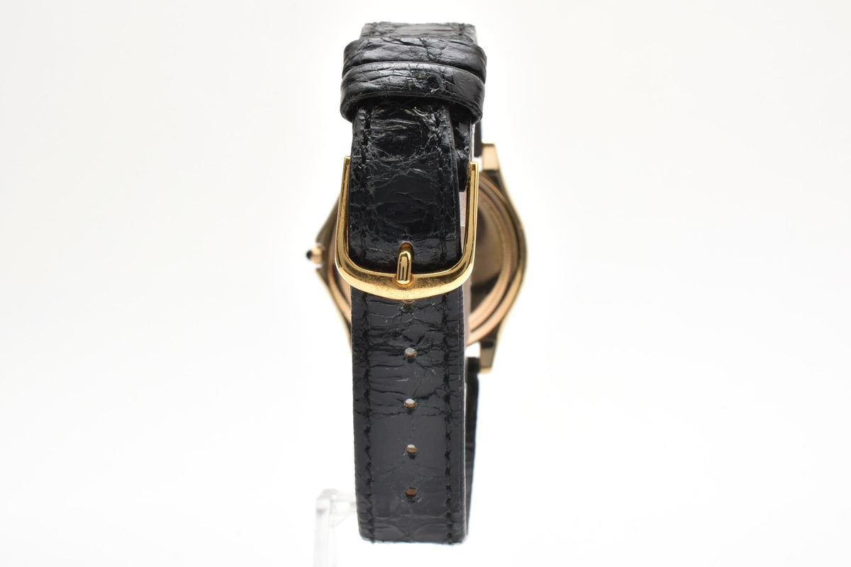 美品 CITIZEN シチズン エクシード 0321-C30421Y クォーツ 超薄型 ゴールドカラー ホワイト文字盤 ローマン レザーベルト レディース 腕時計 稼働品