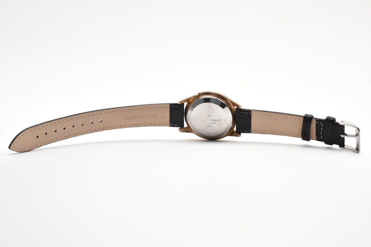 良品 SEIKO セイコー スポーツマチック カレンダー 15037D 自動巻き 17石 ダイヤショック デイト シルバー文字盤 EGP 金メッキ レザーベルト ヴィンテージ 1960年代 メンズ 腕時計 稼働品
