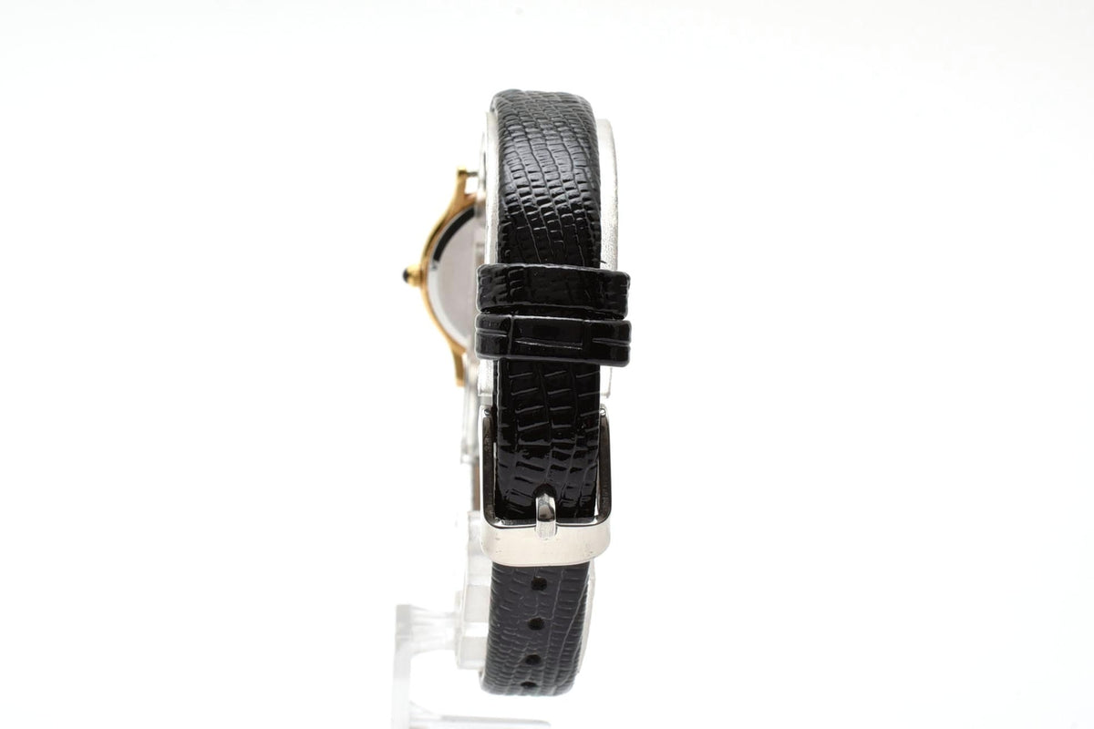 美品 SEIKO セイコー エクセリーヌ 2J31-0A50 クォーツ コンビ ホワイト文字盤 アラビア数字 レザーベルト 1990年代 レディース 腕時計 稼働品
