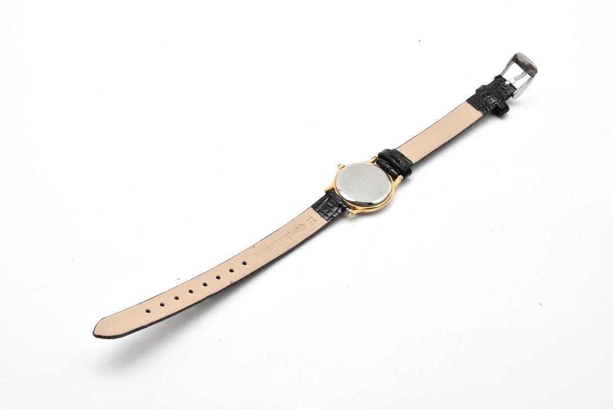 美品 SEIKO セイコー エクセリーヌ 2J31-0A50 クォーツ コンビ ホワイト文字盤 アラビア数字 レザーベルト 1990年代 レディース 腕時計 稼働品