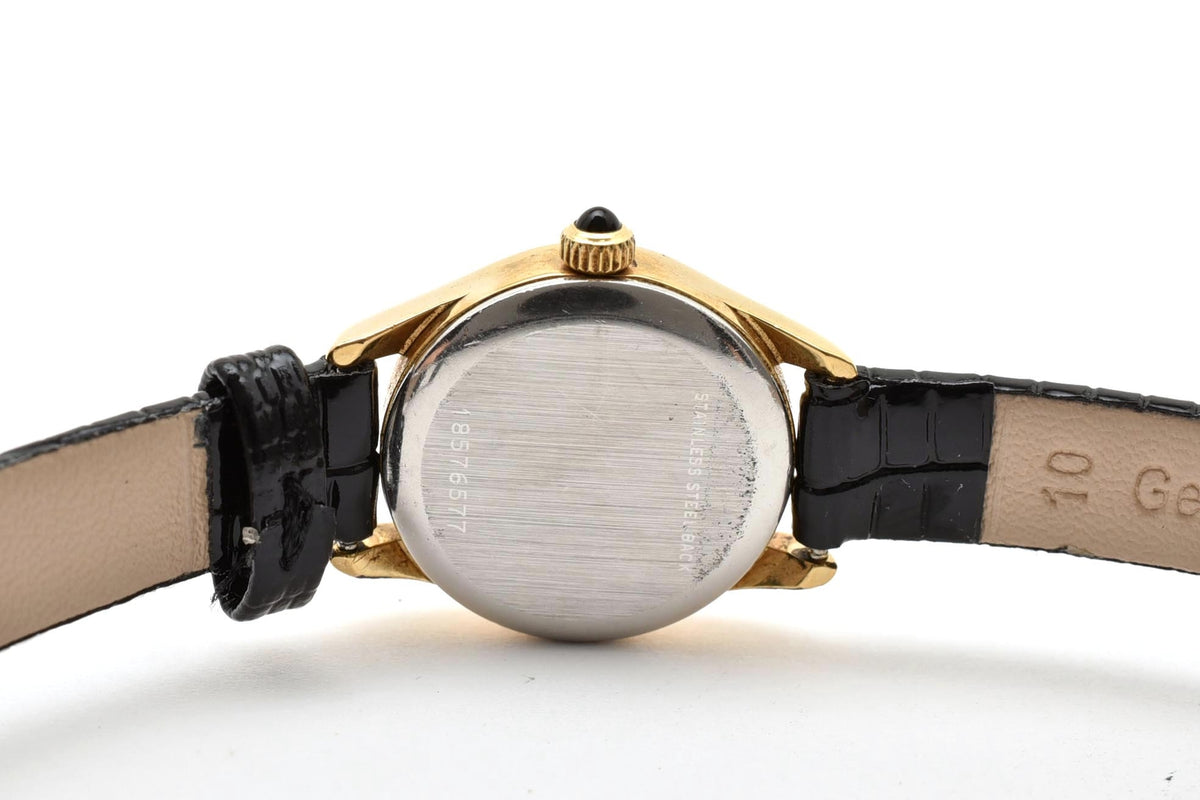 美品 LONGINES ロンジン 717-4302 クォーツ ゴールドカラー ラウンド シャンパン文字盤 レザーベルト スイス製 ヴィンテージ 1980年代 レディース 腕時計 稼働品