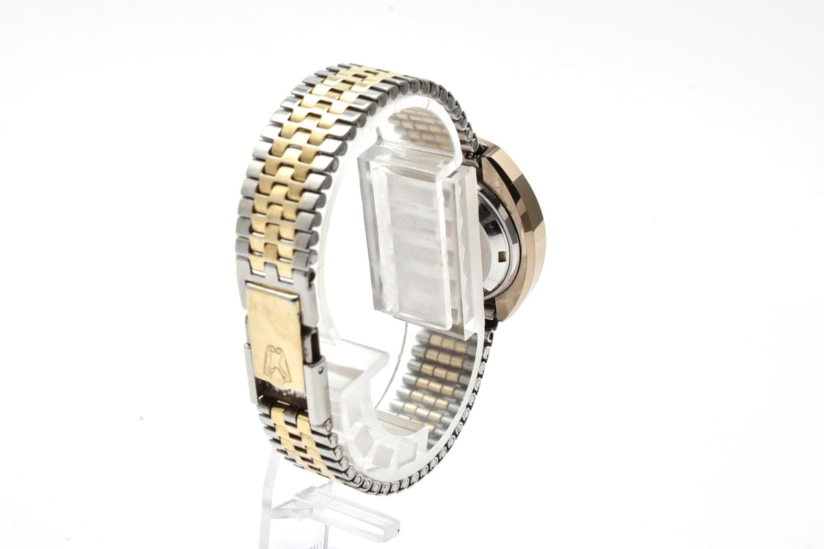 美品 RADO ラドー バルボア 891493A 自動巻き デイト シルバー文字盤 ゴールドカラー コンビブレス トノー スイス製 ヴィンテージ 1970年代 レディース 腕時計 稼働品