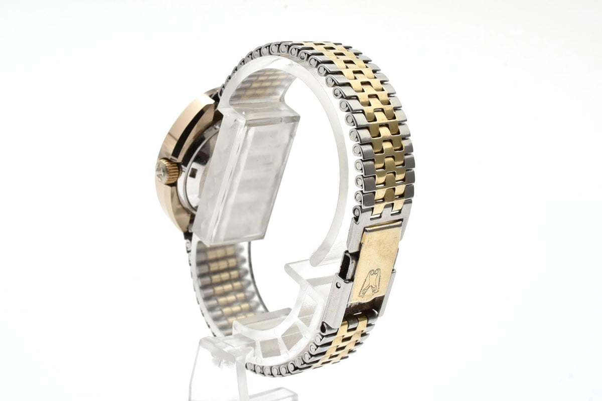 美品 RADO ラドー バルボア 891493A 自動巻き デイト シルバー文字盤 ゴールドカラー コンビブレス トノー スイス製 ヴィンテージ 1970年代 レディース 腕時計 稼働品