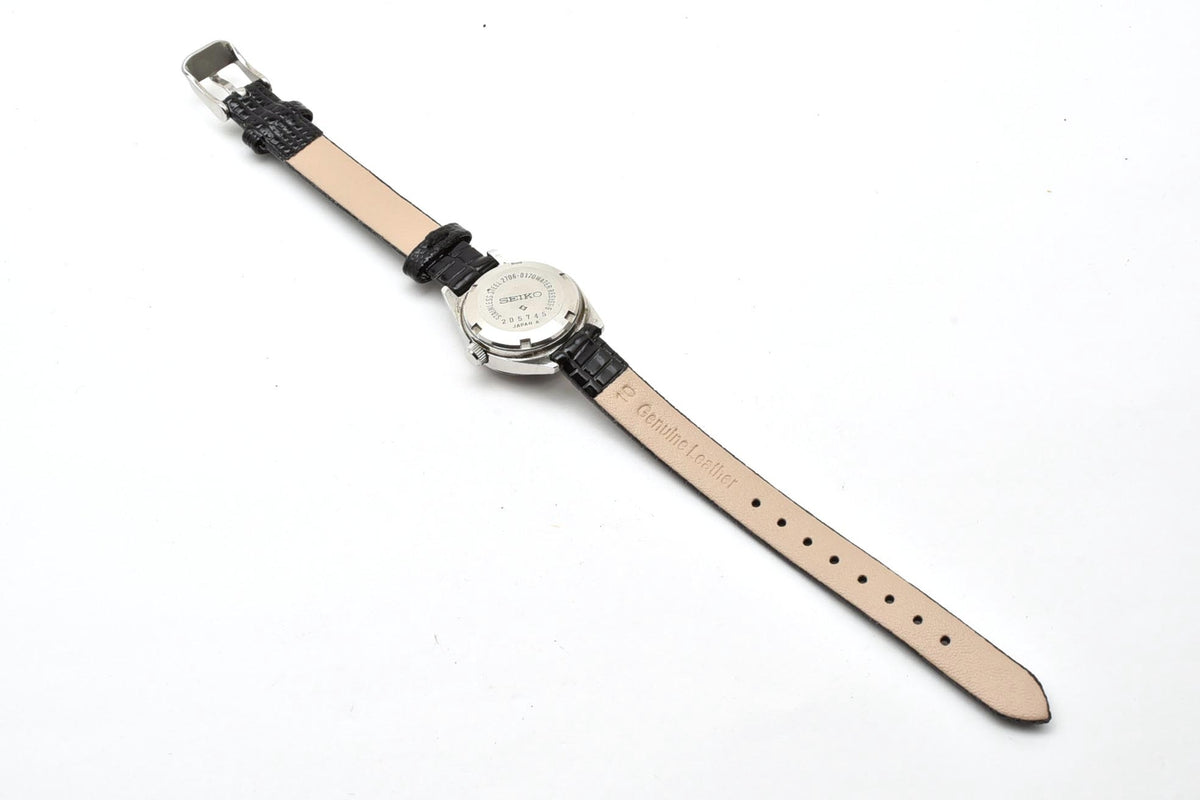 美品 SEIKO セイコー 2706-0170 自動巻き 21石 デイデイト ブルー文字盤 ステンレス レザーベルト ヴィンテージ 1972年 レディース 腕時計 稼働品