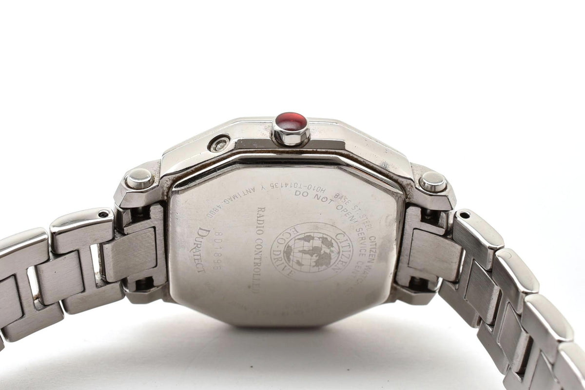 美品 CITIZEN シチズン クロスシー H010-T014135Y エコドライブ 電波 八角形 ステンレス シルバー文字盤 レディース 腕時計 稼働品