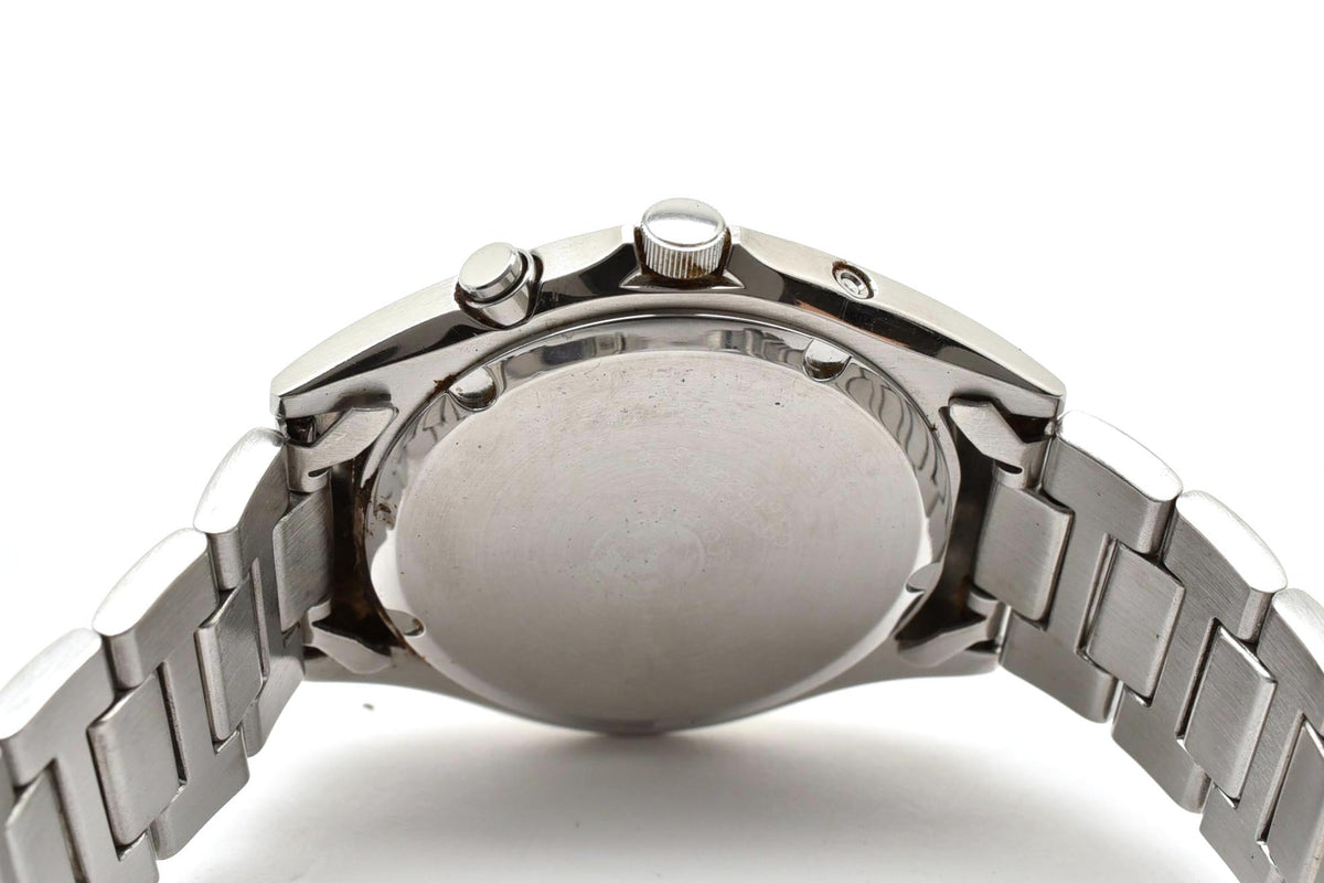 美品 CITIZEN シチズン エコドライブ 電波 H415-S038294 ソーラー デイト ステンレス ゴールドベゼル コンビ アイボリー文字盤 10気圧防水 メンズ 腕時計 稼働品