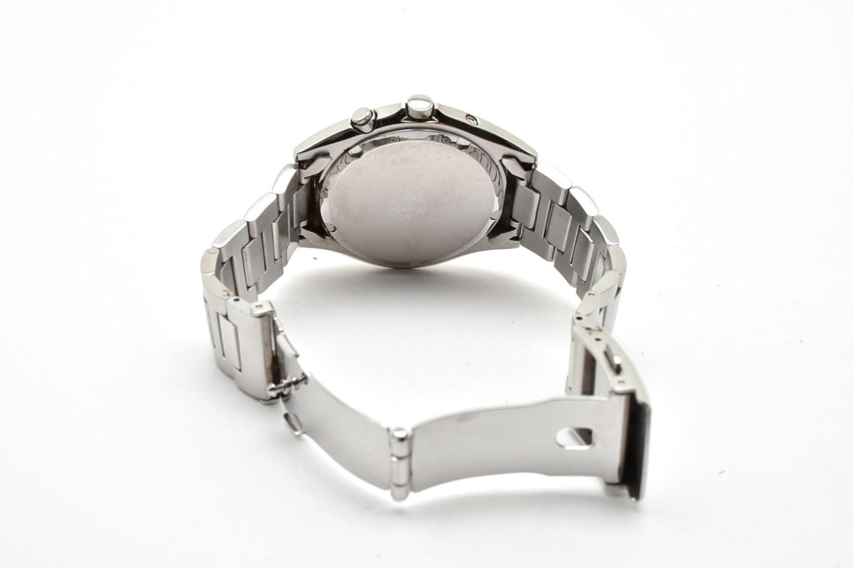 美品 CITIZEN シチズン エコドライブ 電波 H415-S038294 ソーラー デイト ステンレス ゴールドベゼル コンビ アイボリー文字盤 10気圧防水 メンズ 腕時計 稼働品