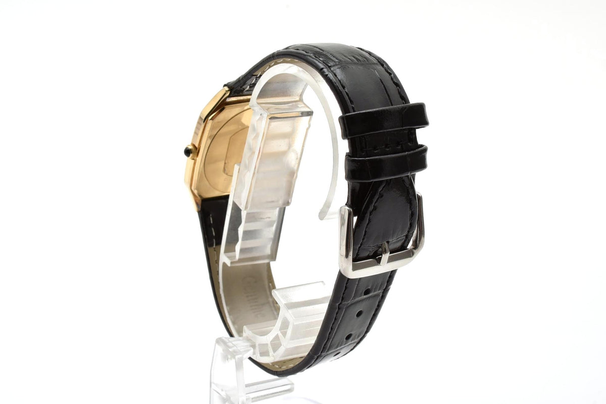 美品 CITIZEN シチズン エクシード 4-797272Y クォーツ 超薄型 金メッキ クッション ゴールド文字盤 レザーベルト ヴィンテージ 1980年代 ユニセックス 腕時計 稼働品
