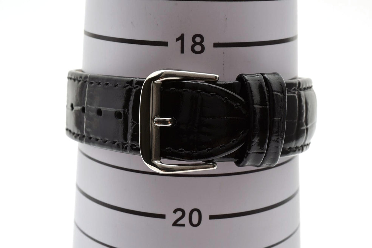 美品 CITIZEN シチズン エコドライブ 電波 H415-S112907 ソーラー デイト ブラック文字盤 ローマン 薄型 ステンレス レザーベルト 5気圧防水 メンズ 腕時計 稼働品