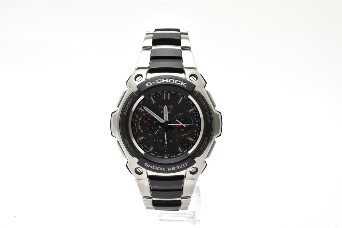 美品 CASIO カシオ G-SHOCK MT-G MTG-1200 タフソーラー 電波 マルチバンド6 クロノグラフ ステンレス 樹脂 コンポジット 20気圧防水 メンズ 腕時計 稼働品