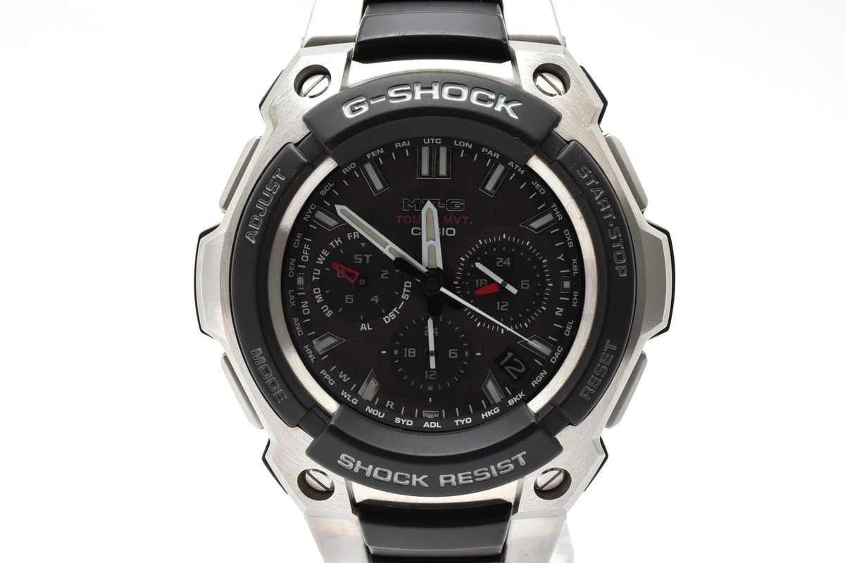 美品 CASIO カシオ G-SHOCK MT-G MTG-1200 タフソーラー 電波 マルチバンド6 クロノグラフ ステンレス 樹脂 コンポジット 20気圧防水 メンズ 腕時計 稼働品