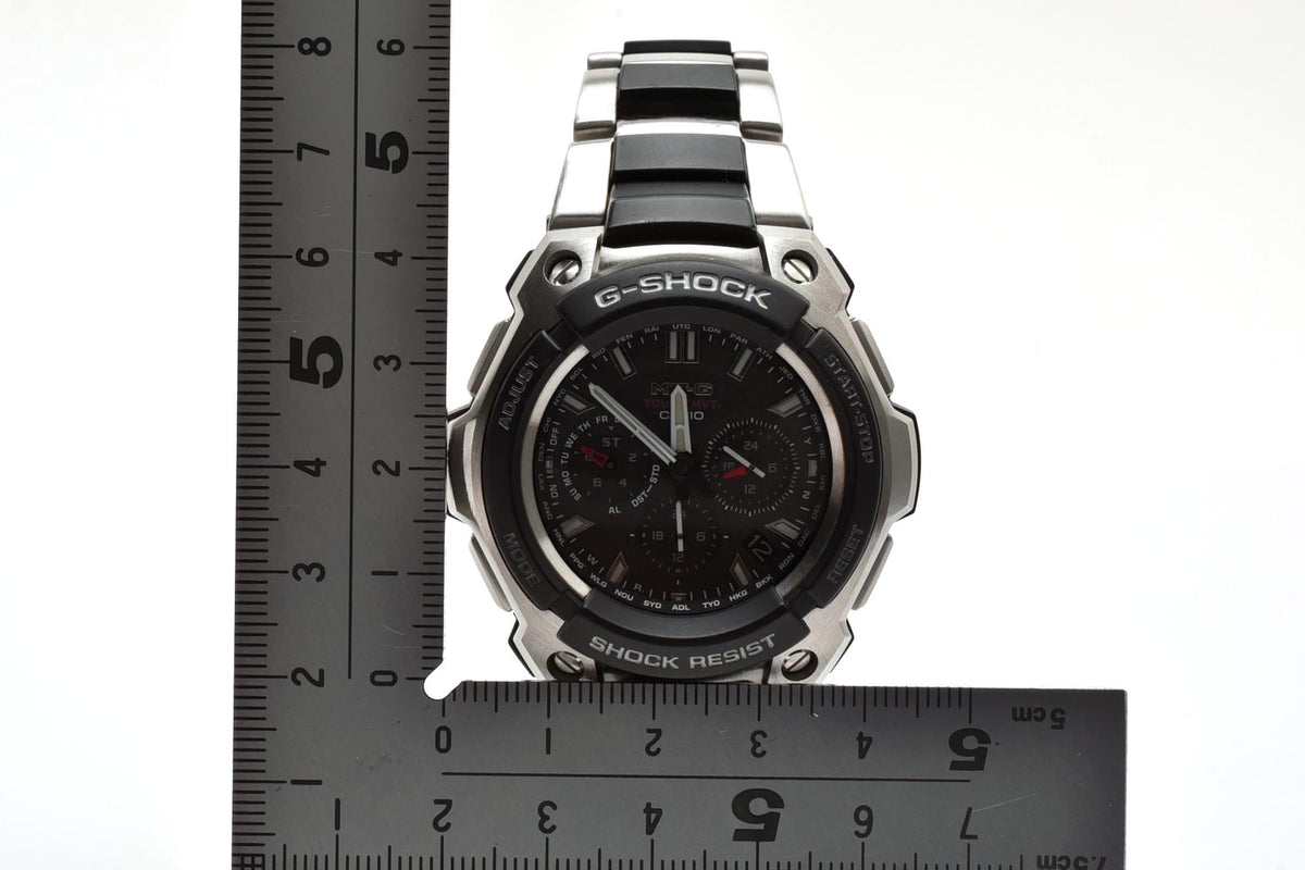 美品 CASIO カシオ G-SHOCK MT-G MTG-1200 タフソーラー 電波 マルチバンド6 クロノグラフ ステンレス 樹脂 コンポジット 20気圧防水 メンズ 腕時計 稼働品