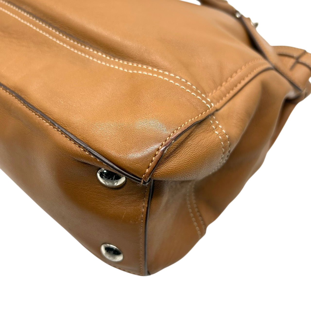 美品 コーチ COACH パーク レザー キャリーオール トートバッグ ショルダーバッグ F19728 本革 キャメル ライトブラウン 茶 A4収納可 肩掛け ワンショルダー シルバー金具 チャーム付 通勤 通学 ビジネス レディース E6