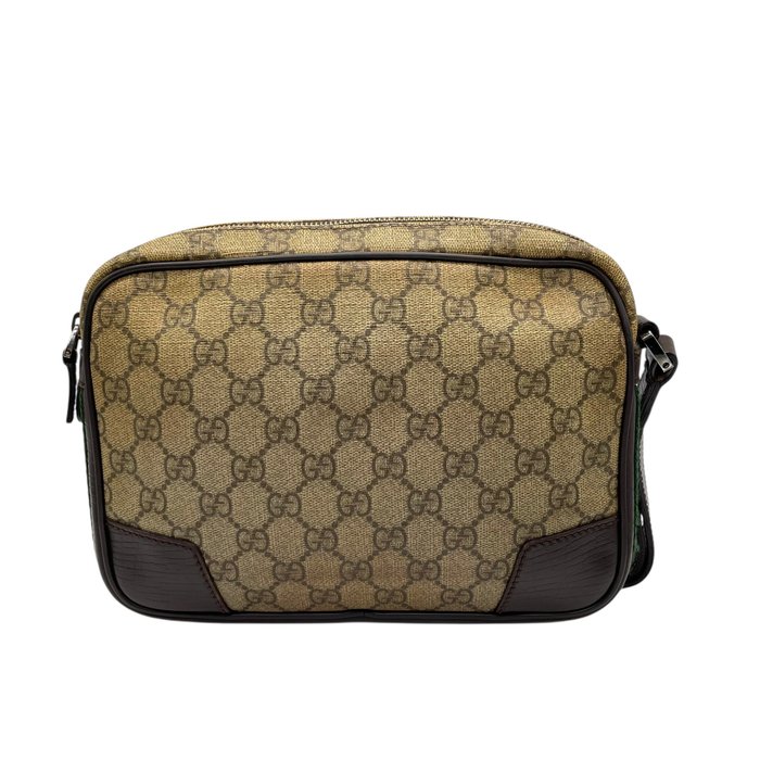 GUCCI グッチ GGスプリーム PVC レザー クラッチバッグ シェリーライン ベージュ ブラウン 152599 セカンドバッグ メンズ K4