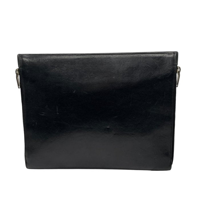 Saint Laurent Paris サンローラン パリ レザー クラッチバッグ ブラック シルバー金具 397294 セカンドバッグ メンズ レディース D7
