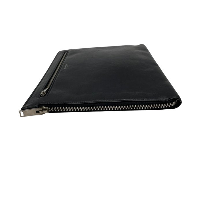 Saint Laurent Paris サンローラン パリ レザー クラッチバッグ ブラック シルバー金具 397294 セカンドバッグ メンズ レディース D7