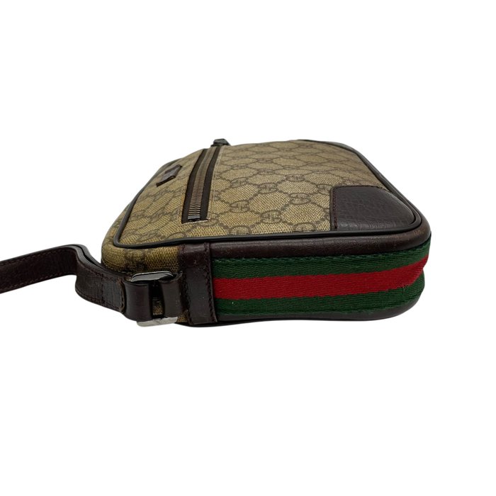 GUCCI グッチ GGスプリーム PVC レザー クラッチバッグ シェリーライン ベージュ ブラウン 152599 セカンドバッグ メンズ K4