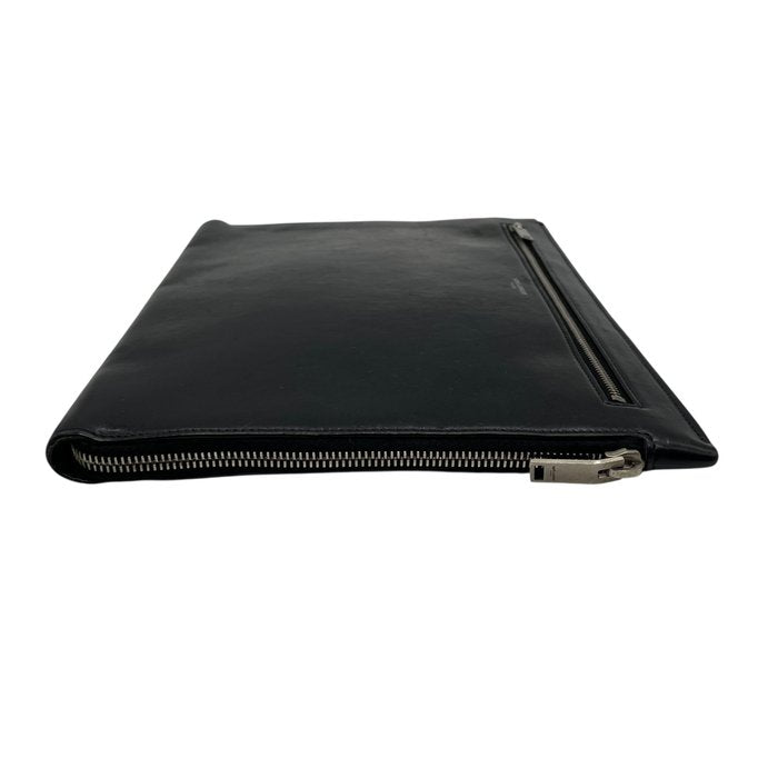 Saint Laurent Paris サンローラン パリ レザー クラッチバッグ ブラック シルバー金具 397294 セカンドバッグ メンズ レディース D7