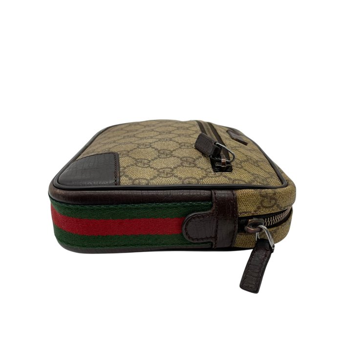 GUCCI グッチ GGスプリーム PVC レザー クラッチバッグ シェリーライン ベージュ ブラウン 152599 セカンドバッグ メンズ K4