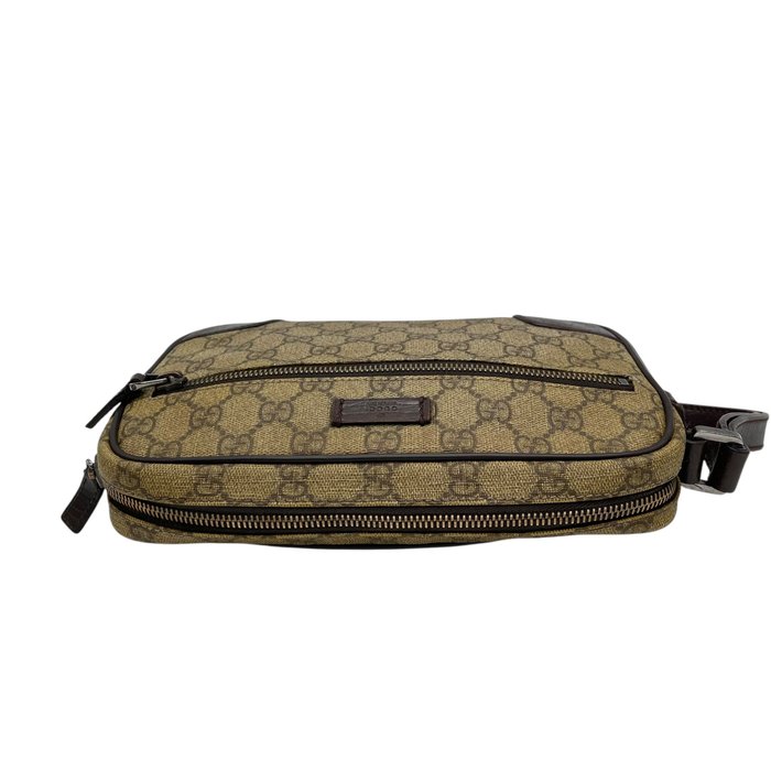 GUCCI グッチ GGスプリーム PVC レザー クラッチバッグ シェリーライン ベージュ ブラウン 152599 セカンドバッグ メンズ K4