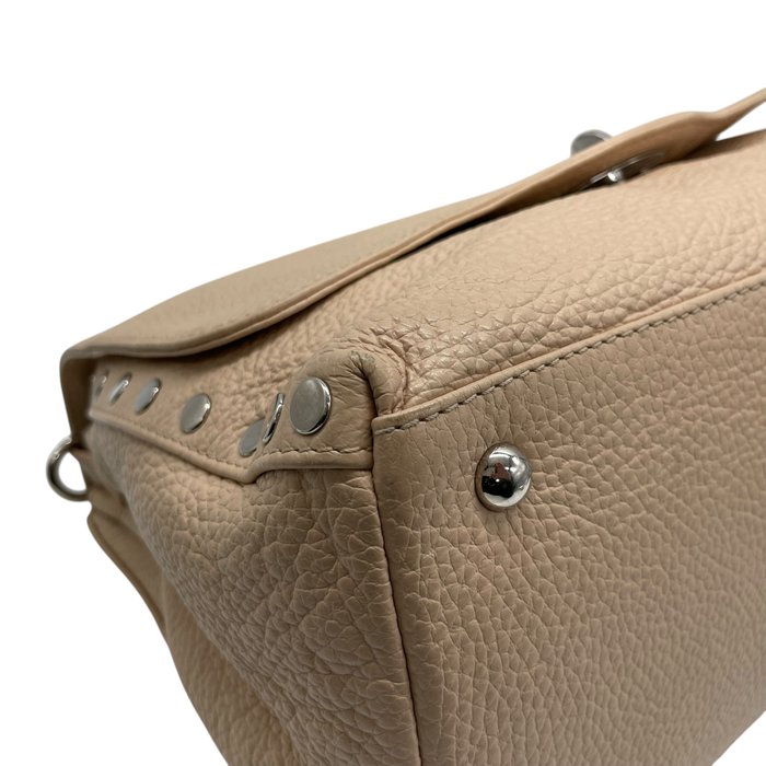 Zanellato ザネラート ポスティーナ レザー 2WAY ハンドバッグ ショルダーバッグ ピンクベージュ ターンロック シルバー金具 レディース Z4