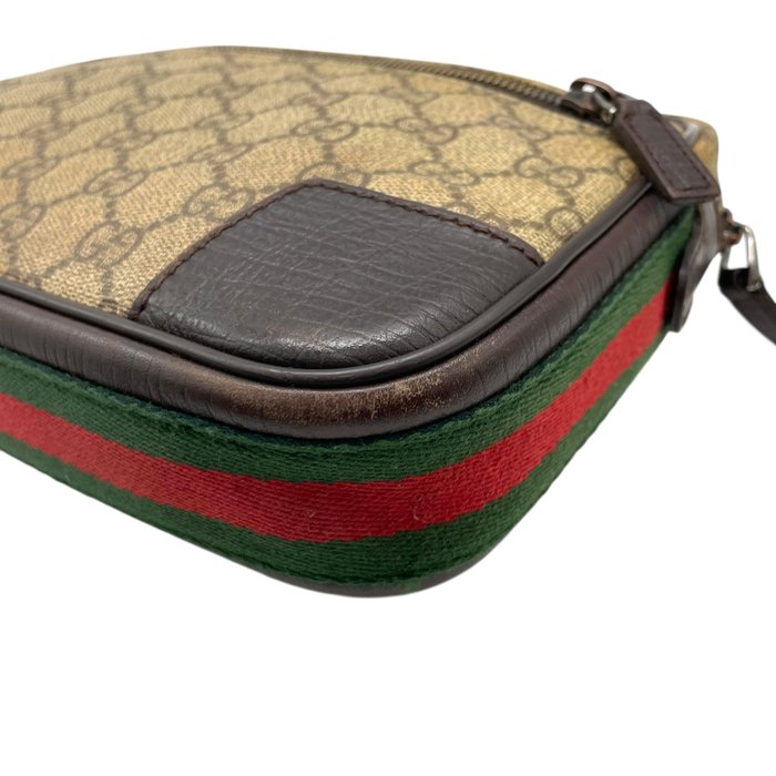 GUCCI グッチ GGスプリーム PVC レザー クラッチバッグ シェリーライン ベージュ ブラウン 152599 セカンドバッグ メンズ K4