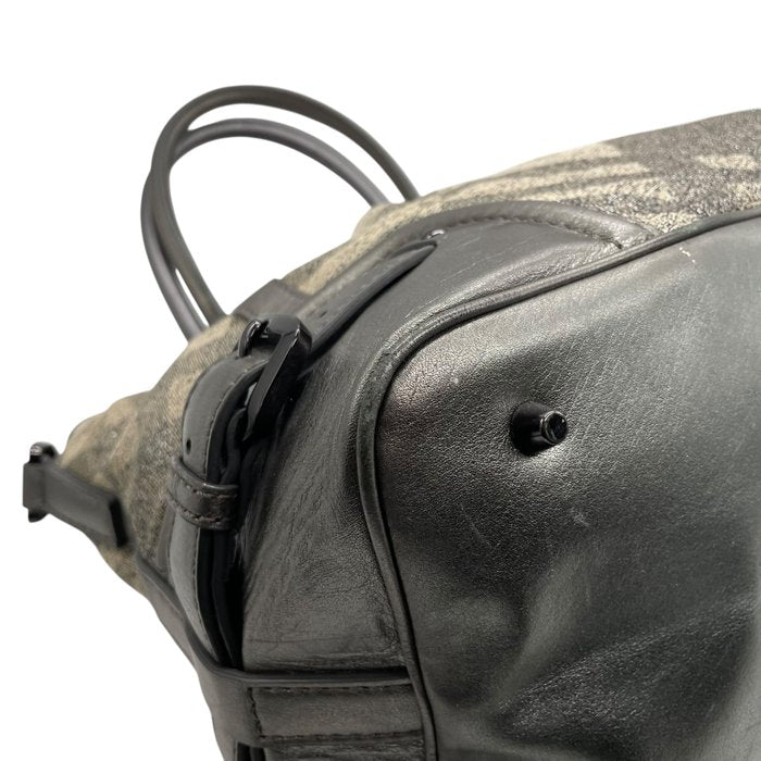 Burberry バーバリー ノバチェック キャンバス レザー 2WAY トートバッグ ショルダーバッグ グレージュ グレー ブラック金具 レディース A