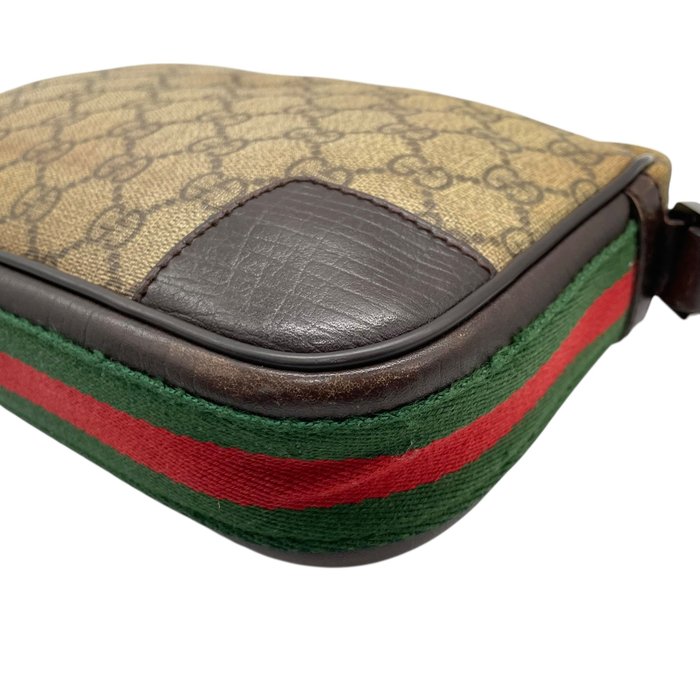 GUCCI グッチ GGスプリーム PVC レザー クラッチバッグ シェリーライン ベージュ ブラウン 152599 セカンドバッグ メンズ K4