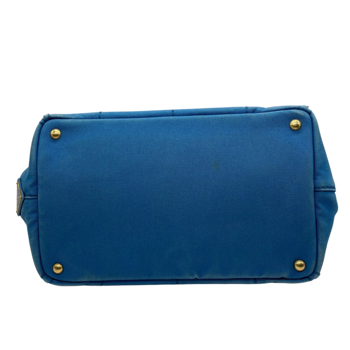 プラダ PRADA カナパ CANAPA トートバッグ ハンドバッグ キャンバス ライトブルー 青 アズーロ AZZURRO ゴールド 金具 三角ロゴ トライアングルロゴ A4収納可 マザーズバッグ 大容量 カジュアル デイリー 通勤 通学 レディース E