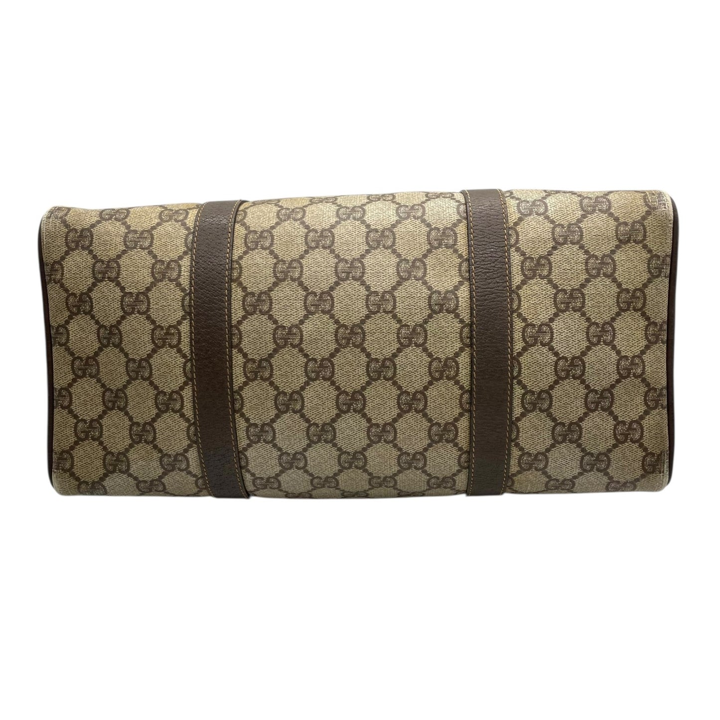 グッチ GUCCI オールドグッチ シェリーライン GGスプリーム ミニボストンバッグ PVC レザー ベージュ ブラウン ゴールド金具 ビンテージ クラシック エレガント 希少 レア イタリア製 インターロッキングGG ロゴ 自立可 レディース E