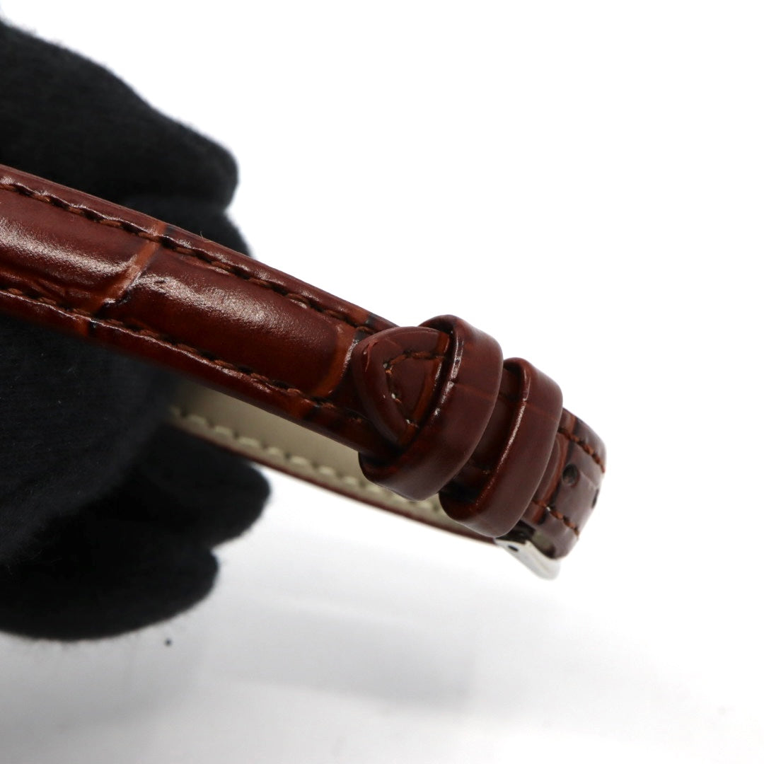 【電池交換済】美品 バリー BALLY 13.01 腕時計 レディース クオーツ アナログ ラウンド コンビカラー シルバー ゴールド ブラウンレザー 革ベルト アラビア数字 スイス製 ビンテージ クラシック 上品 G7