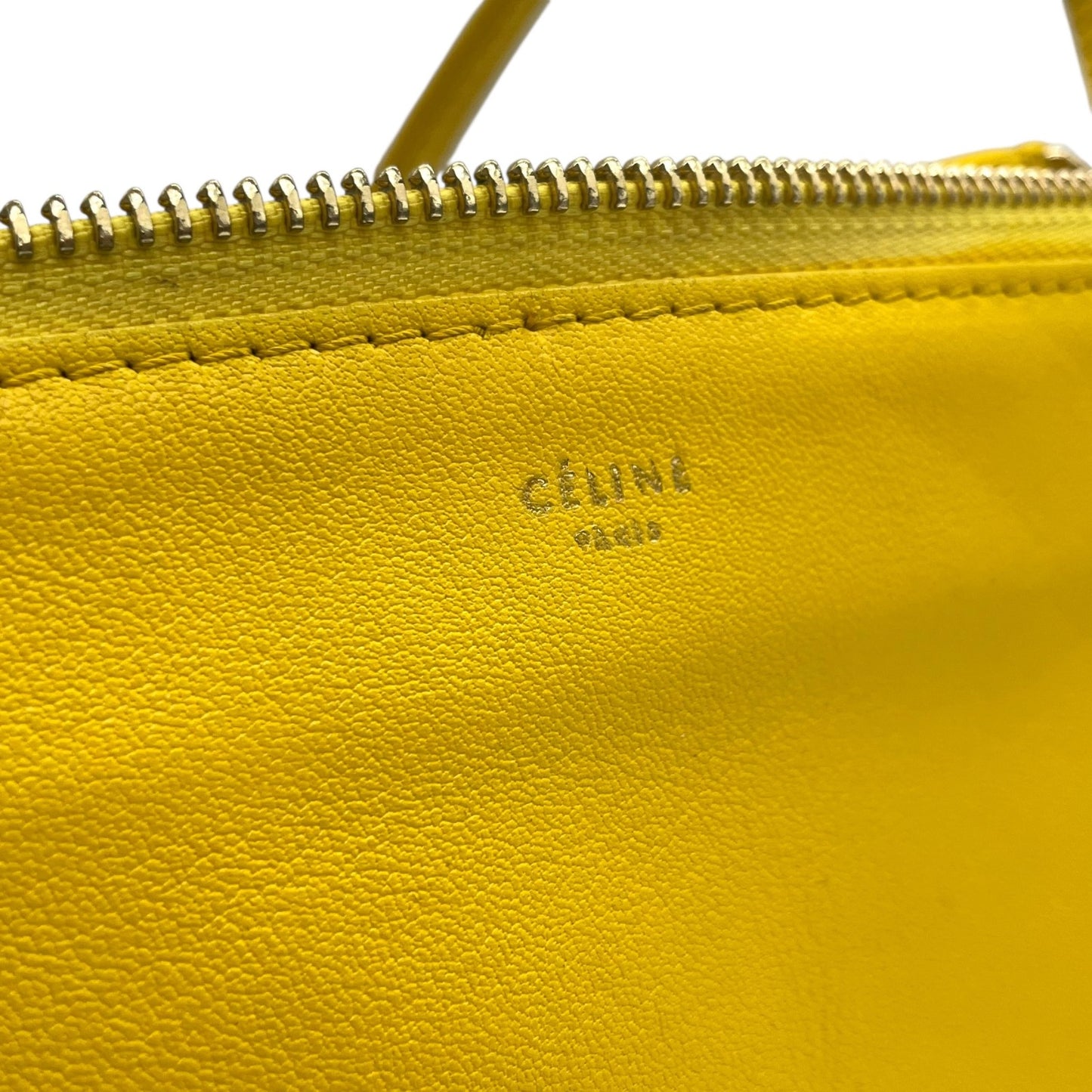 CELINE セリーヌ Trio Small トリオ スモール ショルダーバッグ E2 クロスボディバッグ ラムスキン レザー イエロー ゴールド金具 フィービー期 3連ポーチ レディース