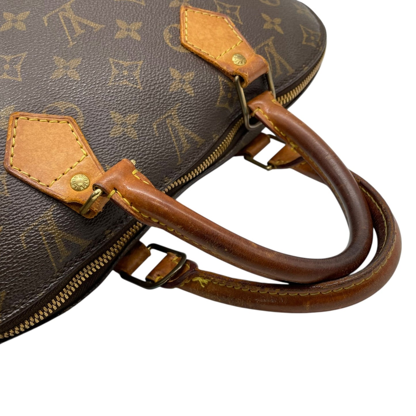良品 ルイヴィトン LOUIS VUITTON ハンドバッグ アルマ モノグラム PVC レザー ブラウン 茶色 ゴールド金具 自立可 ヴィンテージ ビンテージ クラシック エレガント 鞄 カバン 手提げ レディース 普段使い 定番 人気 モデル レア H