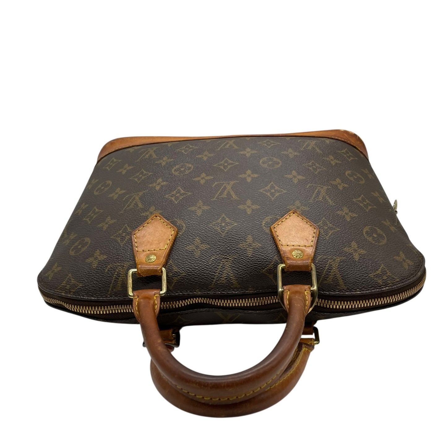 良品 ルイヴィトン LOUIS VUITTON ハンドバッグ アルマ モノグラム PVC レザー ブラウン 茶色 ゴールド金具 自立可 ヴィンテージ ビンテージ クラシック エレガント 鞄 カバン 手提げ レディース 普段使い 定番 人気 モデル レア H