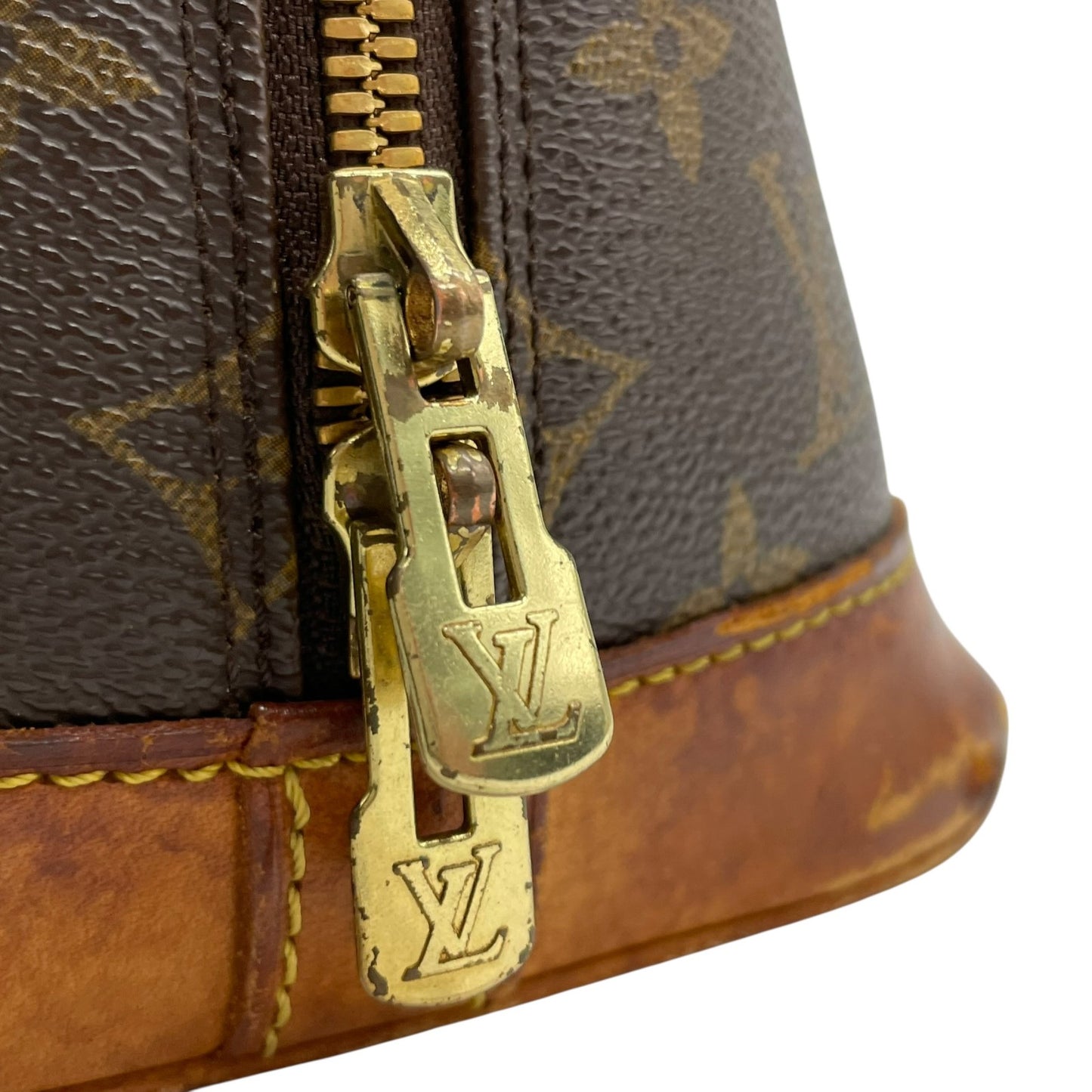 良品 ルイヴィトン LOUIS VUITTON ハンドバッグ アルマ モノグラム PVC レザー ブラウン 茶色 ゴールド金具 自立可 ヴィンテージ ビンテージ クラシック エレガント 鞄 カバン 手提げ レディース 普段使い 定番 人気 モデル レア H