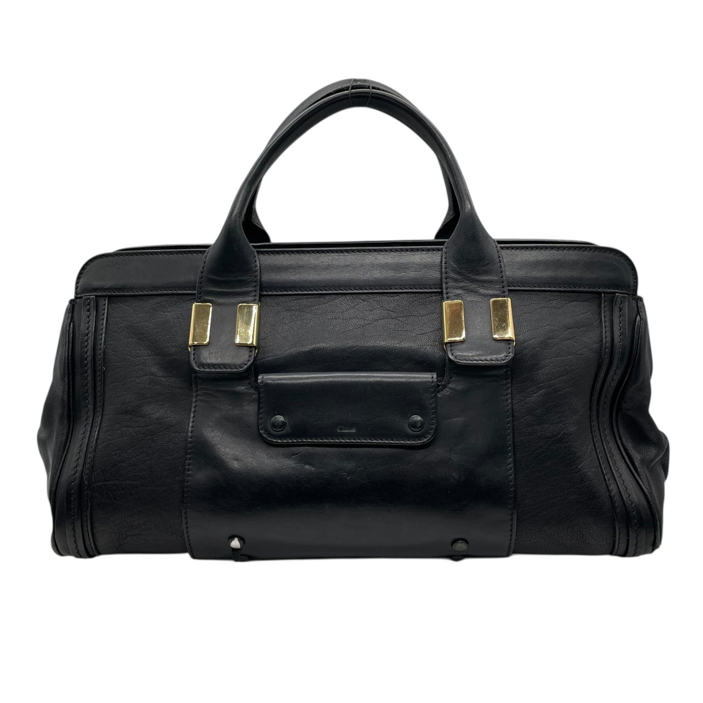 Chloe クロエ Alice アリス レザー 2WAY ハンドバッグ ショルダーバッグ ブラック ゴールド金具 レディース E9