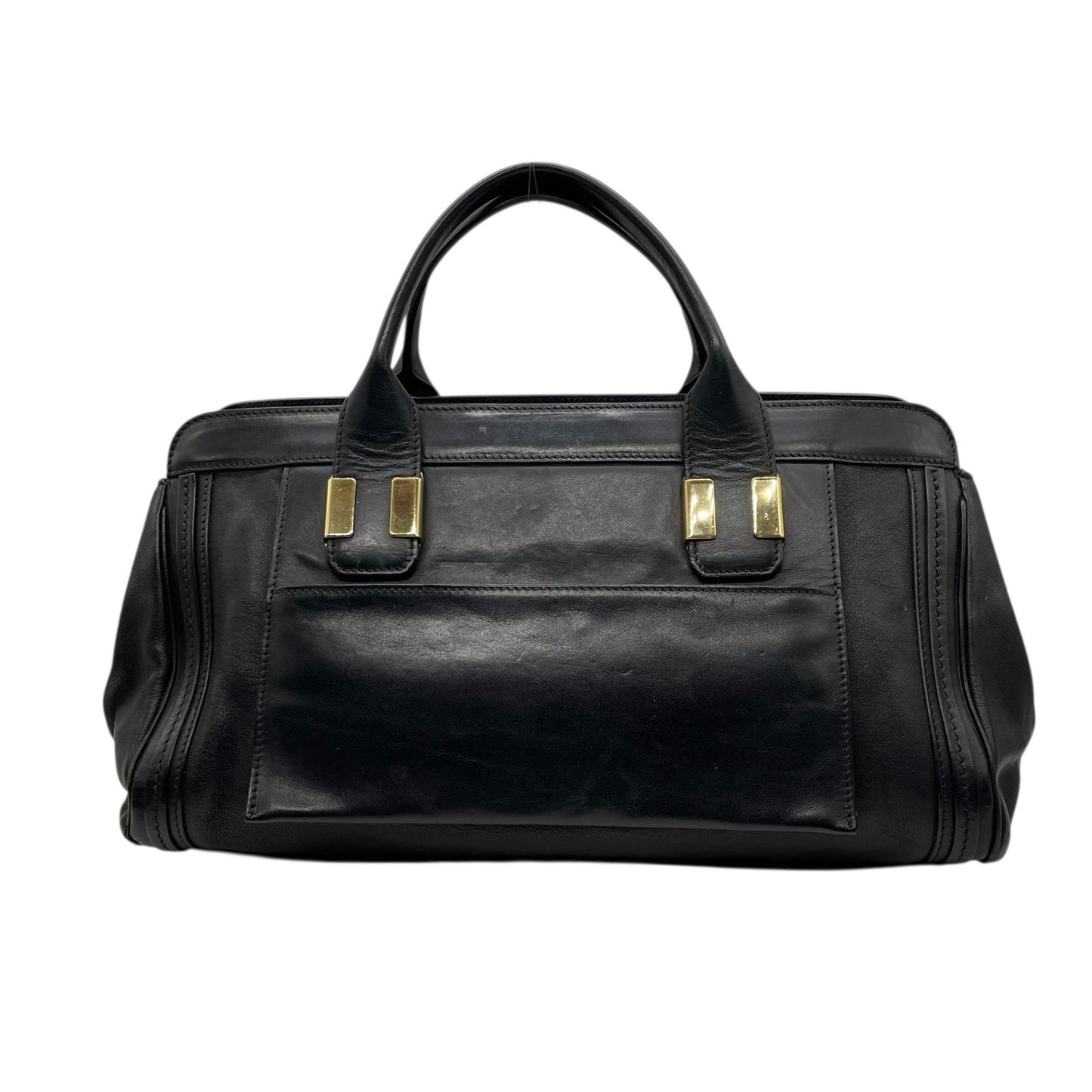 Chloe クロエ Alice アリス レザー 2WAY ハンドバッグ ショルダーバッグ ブラック ゴールド金具 レディース E9