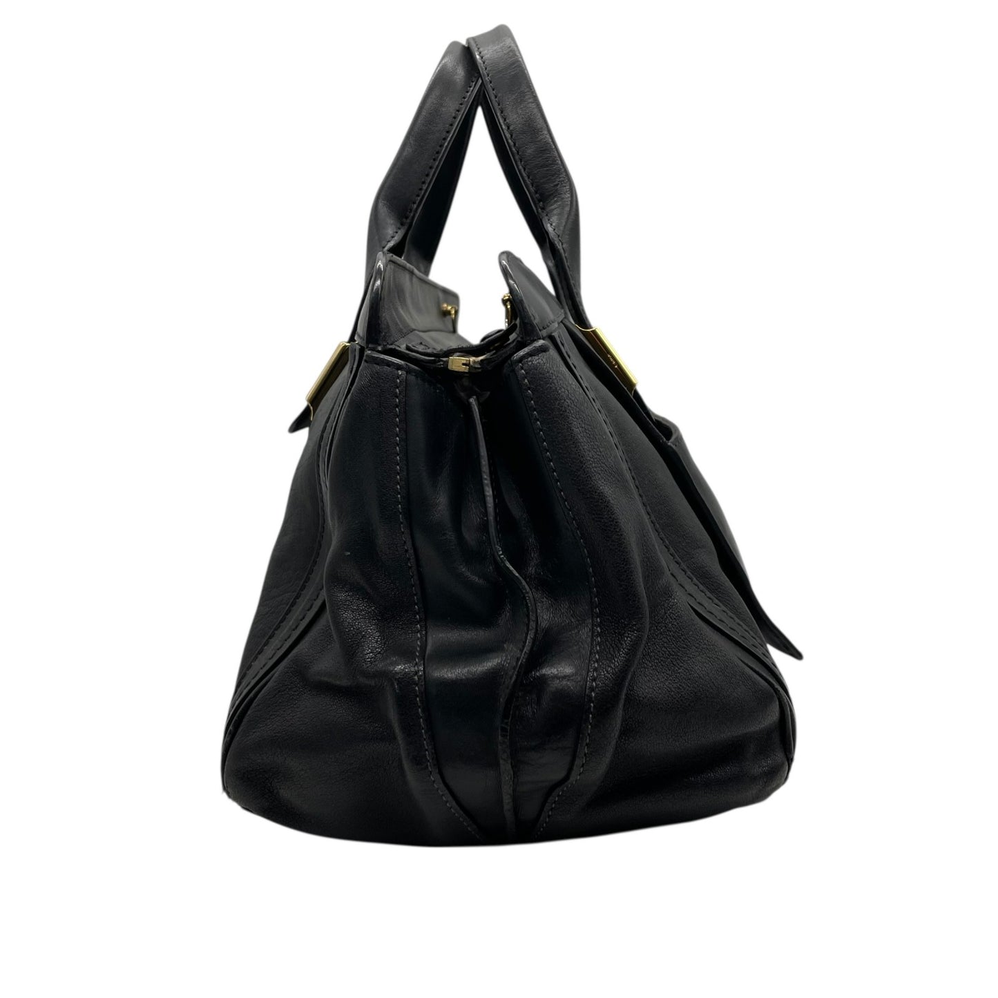 Chloe クロエ Alice アリス レザー 2WAY ハンドバッグ ショルダーバッグ ブラック ゴールド金具 レディース E9