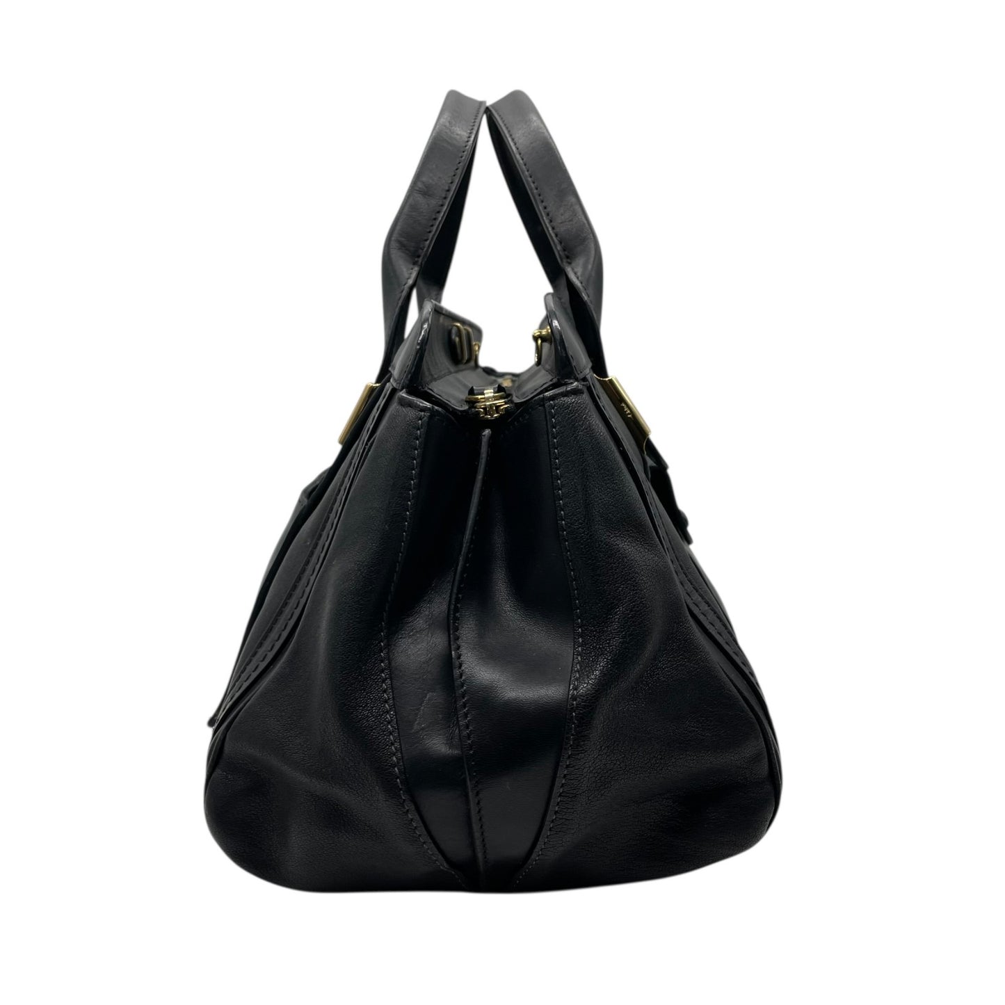 Chloe クロエ Alice アリス レザー 2WAY ハンドバッグ ショルダーバッグ ブラック ゴールド金具 レディース E9