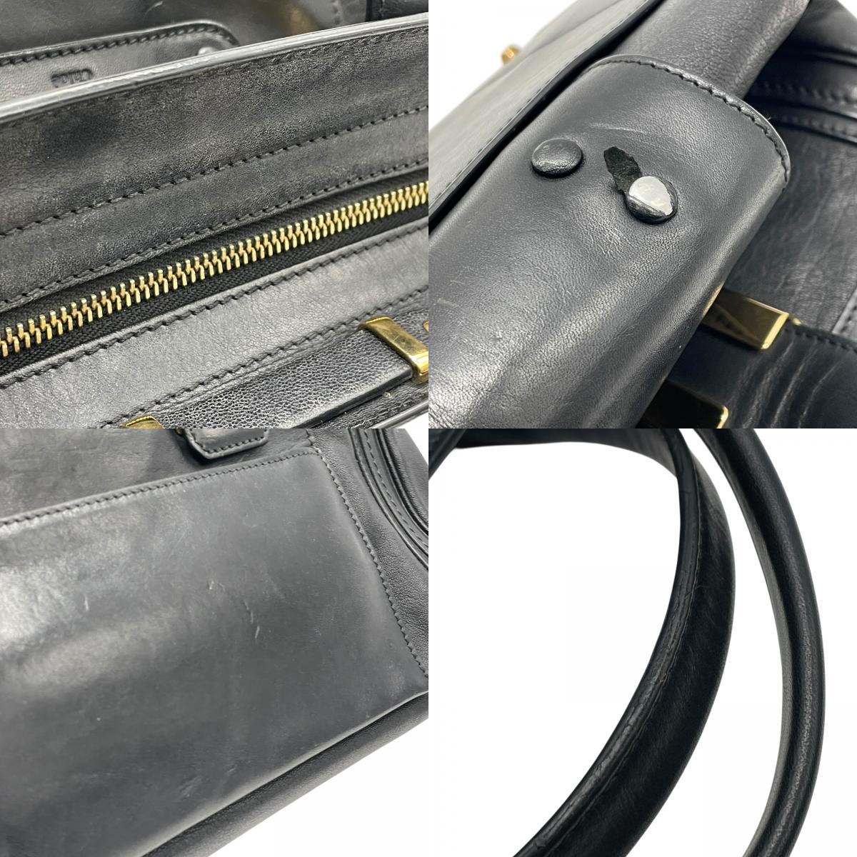Chloe クロエ Alice アリス レザー 2WAY ハンドバッグ ショルダーバッグ ブラック ゴールド金具 レディース E9